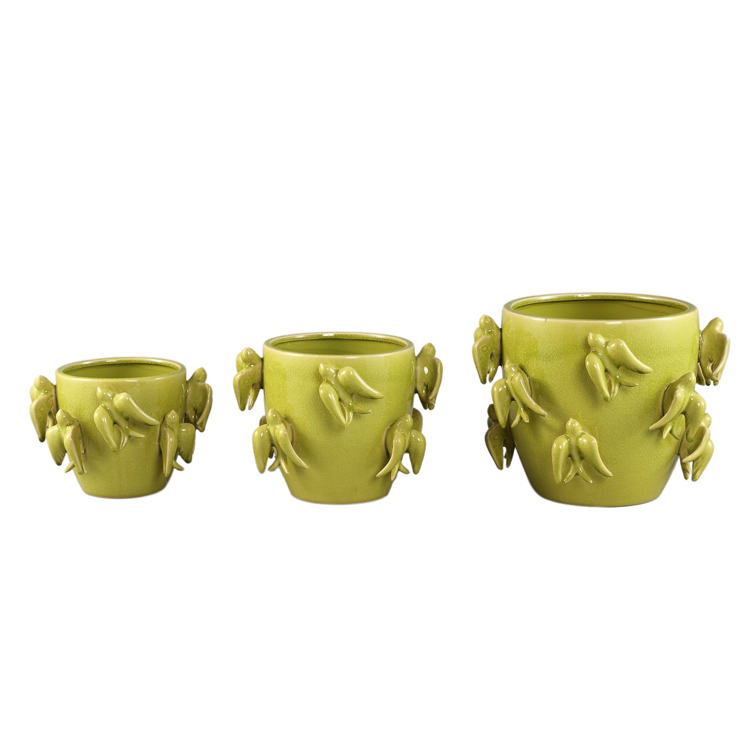 Bloempot Emmelyn - Ø30xH22 cm - Keramiek - Groen PTMD