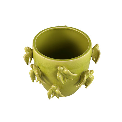 Bloempot Emmelyn - Ø30xH22 cm - Keramiek - Groen PTMD