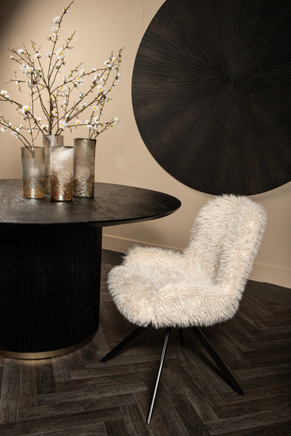 Leander Dining Chair Hair Beige PTMD