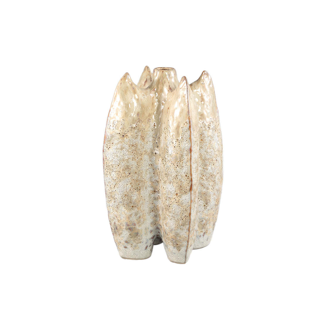 Shareece Cream Ceramic Shaped Vase Large Dia19.5 x H36cm PTMD