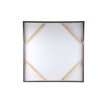 Asante Brown canvas painted wallpanel square frame PTMD