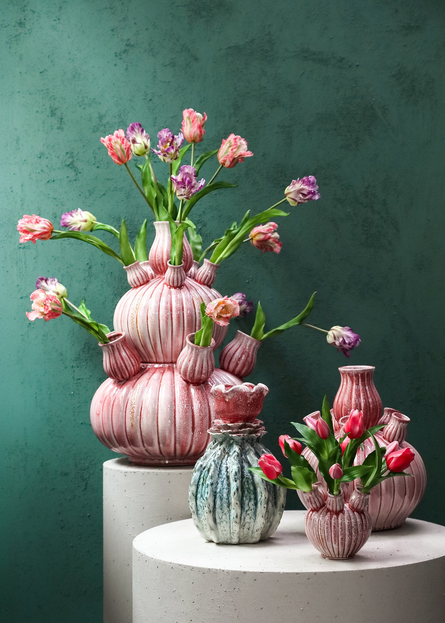 Nolou Roze Tulpenvaas keramiek Large PTMD