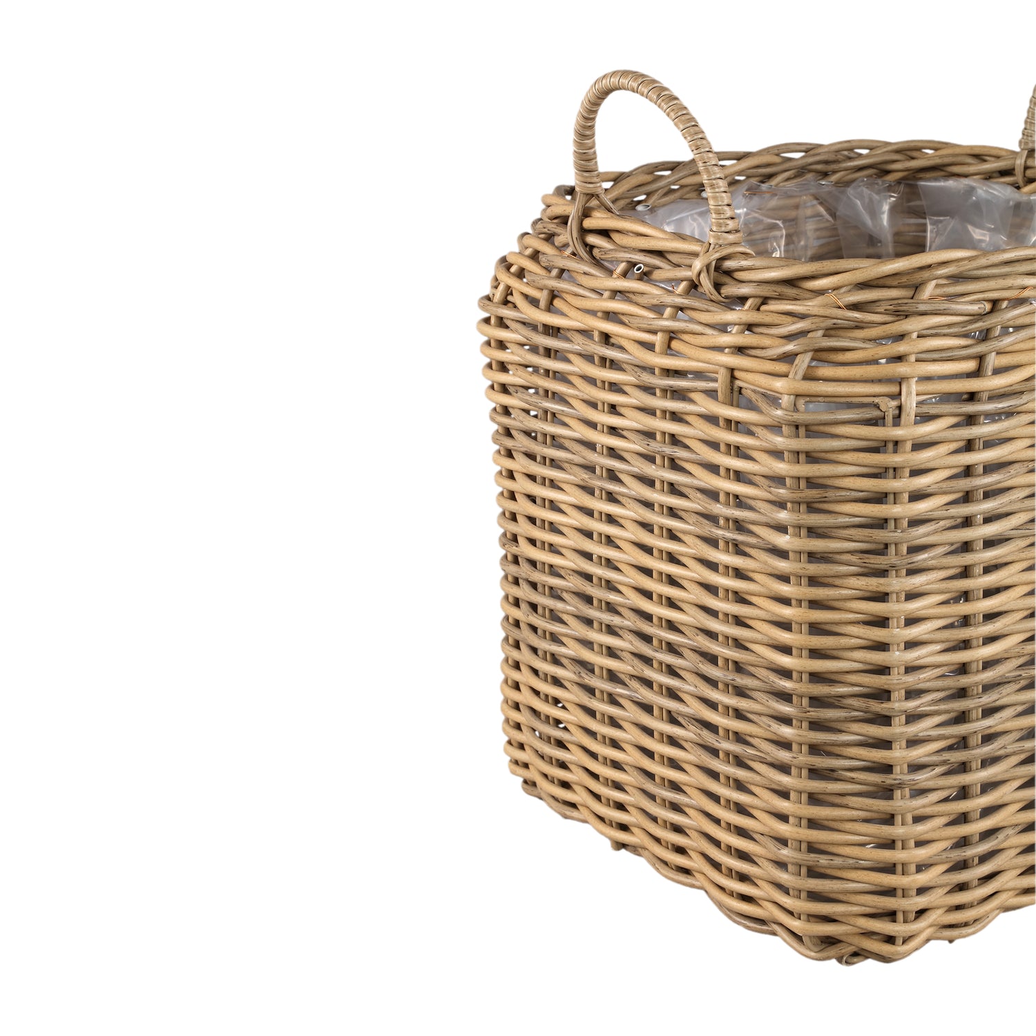 Jezzelle Natural PE Woven Basket Square Set Of 2 PTMD