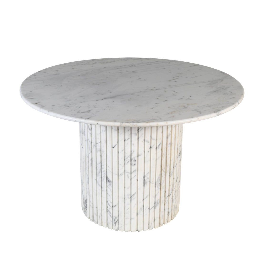 Ronde Eetkamertafel Neelim Wit Marmer PTMD