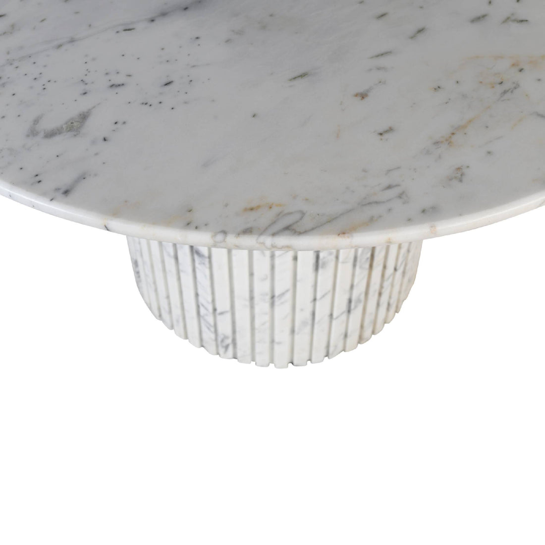 Ronde Eetkamertafel Neelim Wit Marmer PTMD