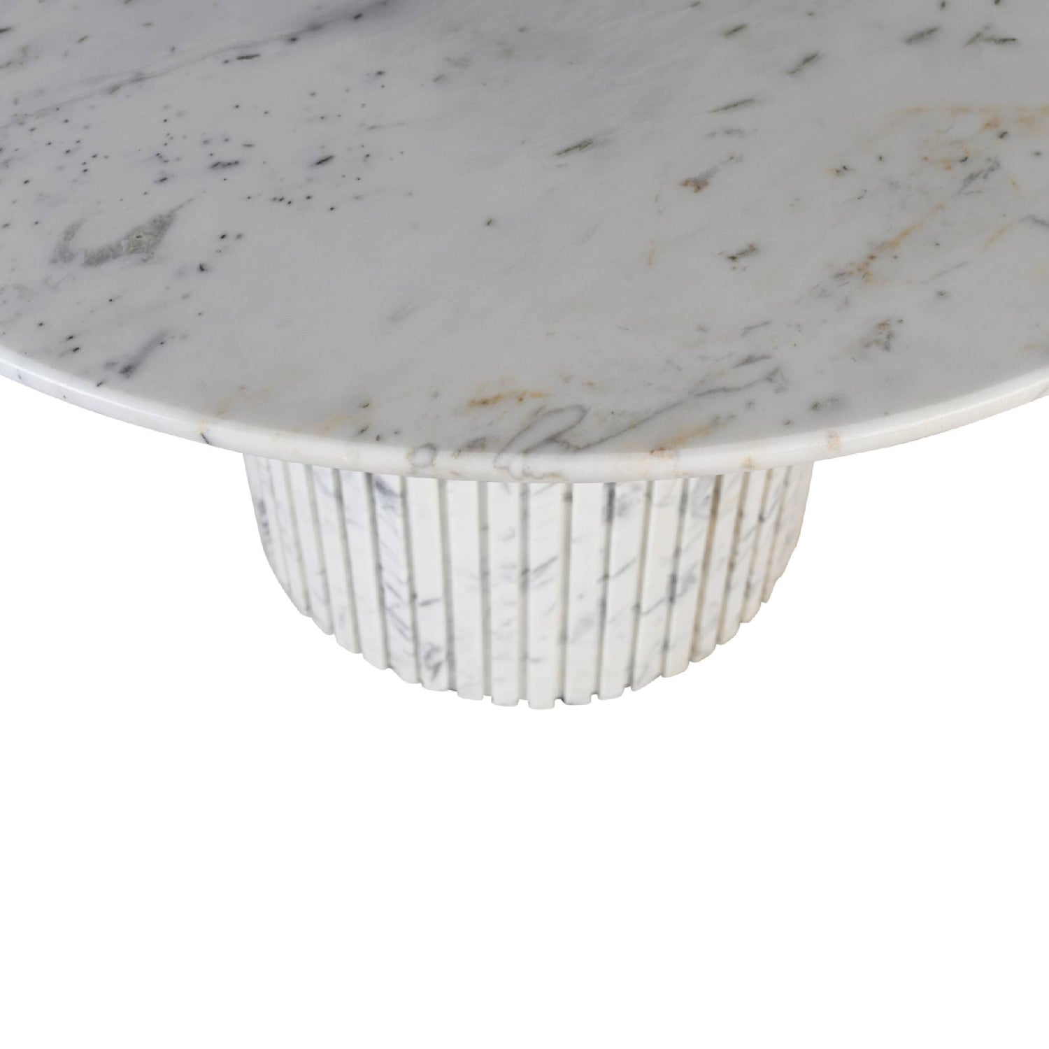 Ronde Eetkamertafel Neelim Wit Marmer PTMD