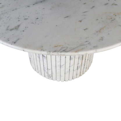 Ronde Eetkamertafel Neelim Wit Marmer PTMD