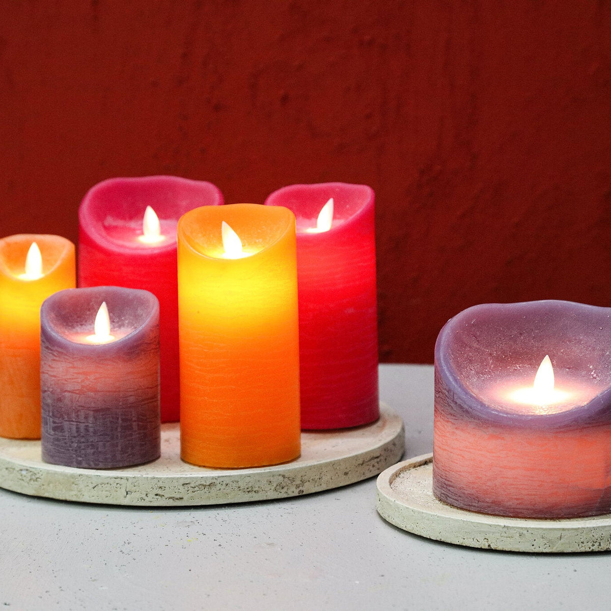 Set van 5 LED Kaarsen Rustic Lilac PTMD