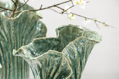 Chinese Kool Vaas Swing Groen Keramiek Large PTMD