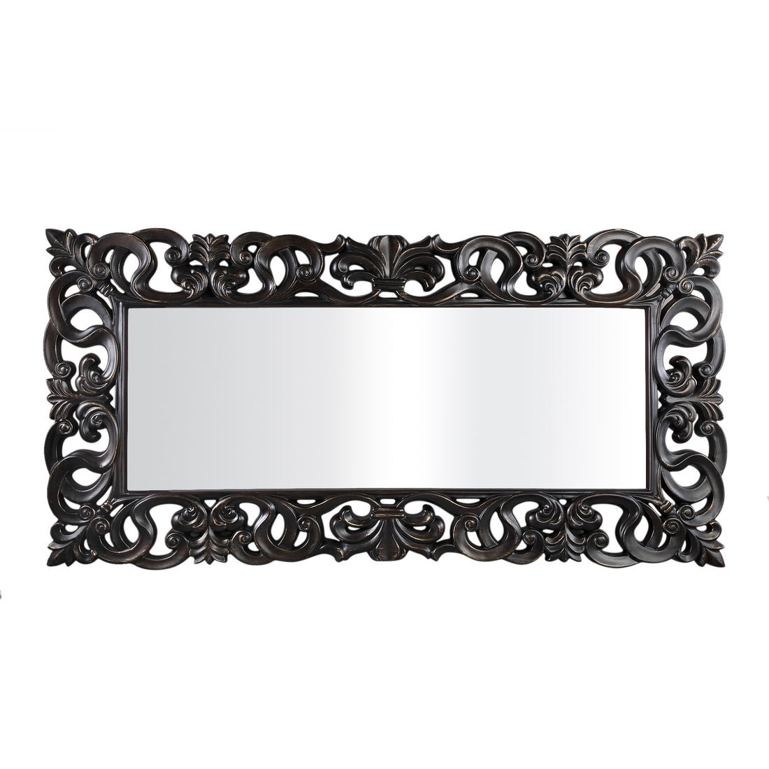 Morrigan Black Poly Classical Mirror Rectangle PTMD