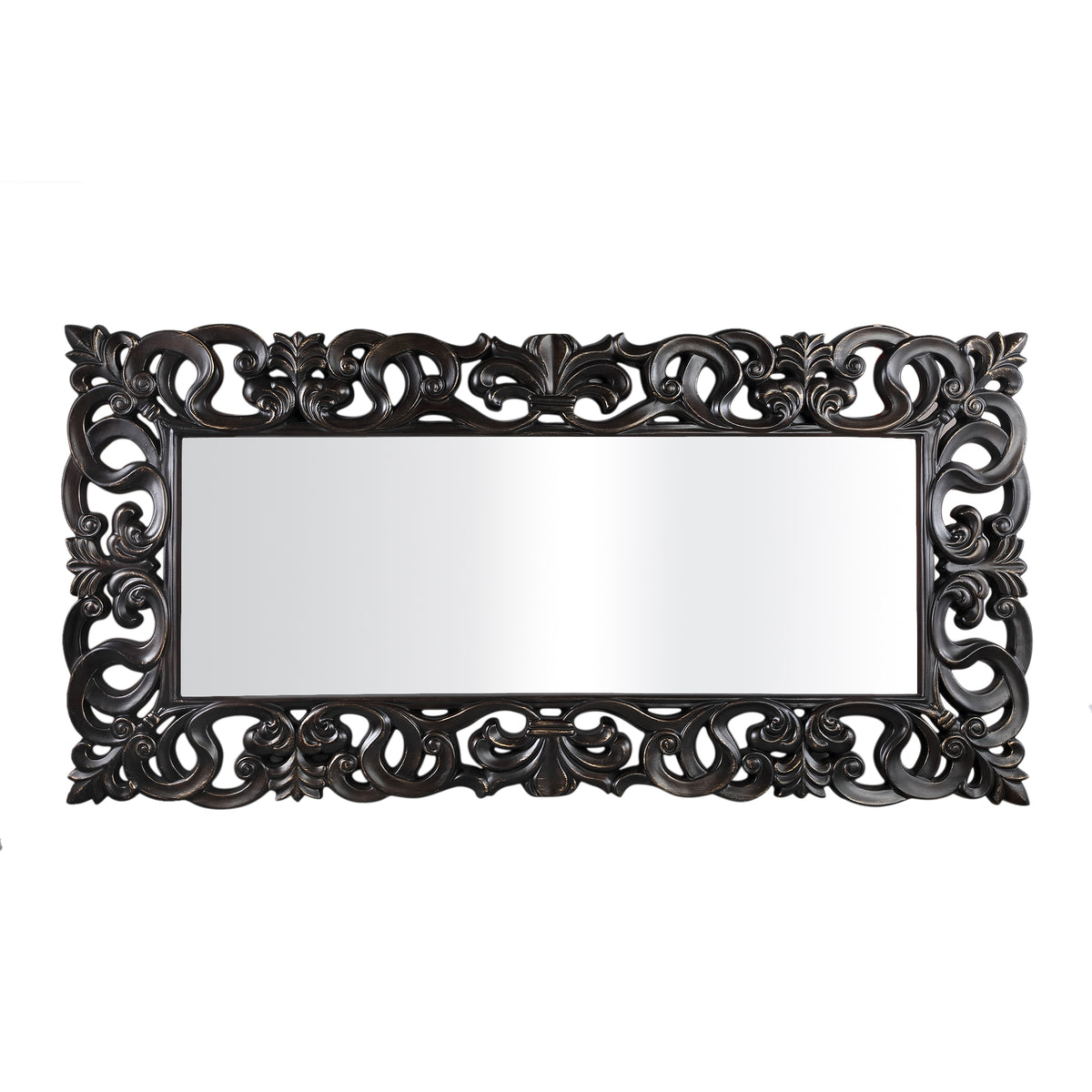 Morrigan Black Poly Classical Mirror Rectangle PTMD