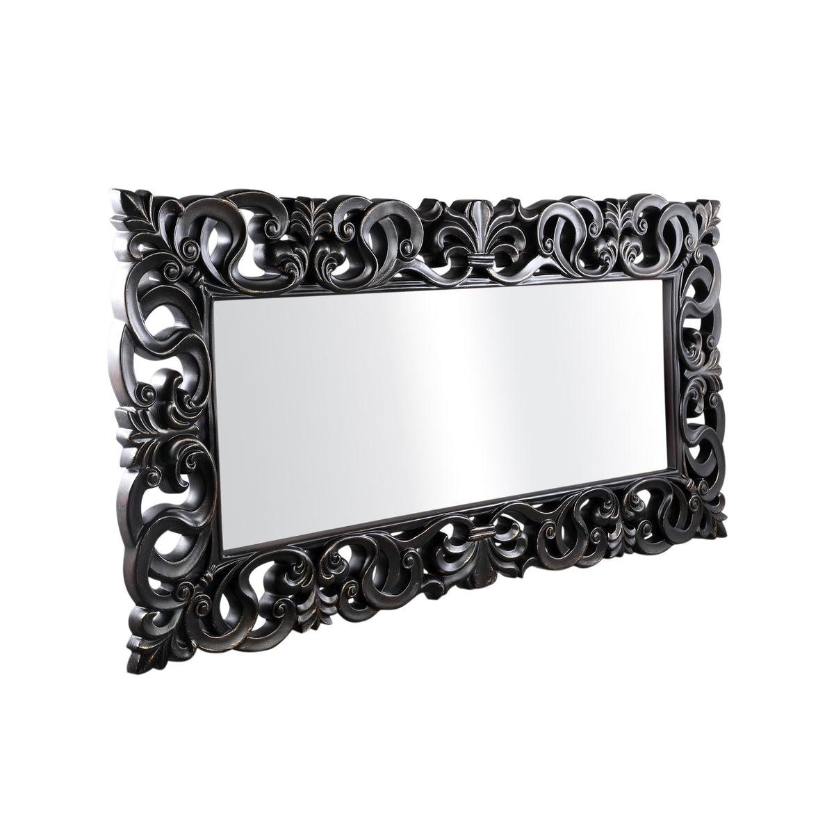Morrigan Black Poly Classical Mirror Rectangle PTMD