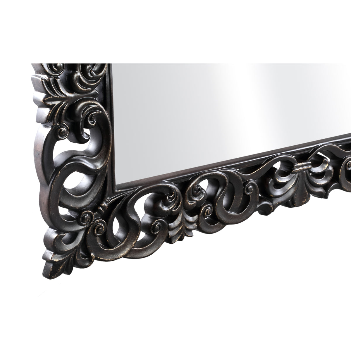 Morrigan Black Poly Classical Mirror Rectangle PTMD