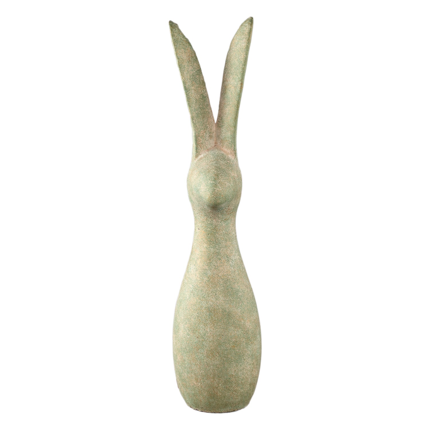 Beeld Remy Groen Cement Rabbit Ears Up XL PTMD