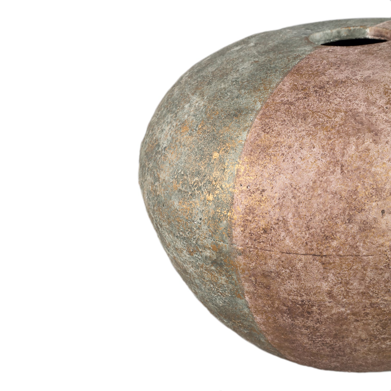 Chareece Cement Vaas Grijs Half Bruin Rond L Ø40xH27cm PTMD