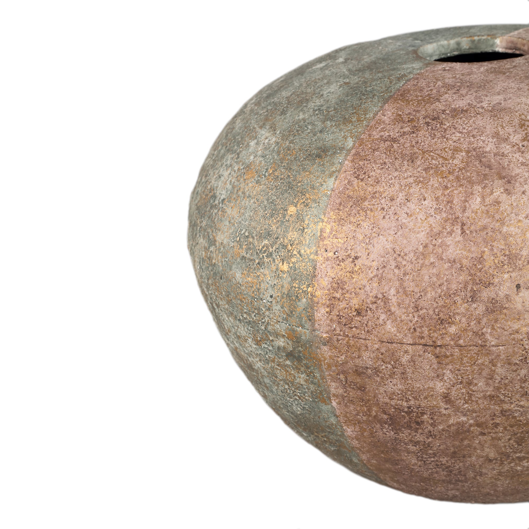 Chareece Cement Vaas Grijs Half Bruin Rond L Ø40xH27cm PTMD