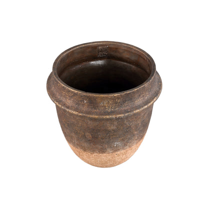 Christenee Grey half brown cement round pot big PTMD