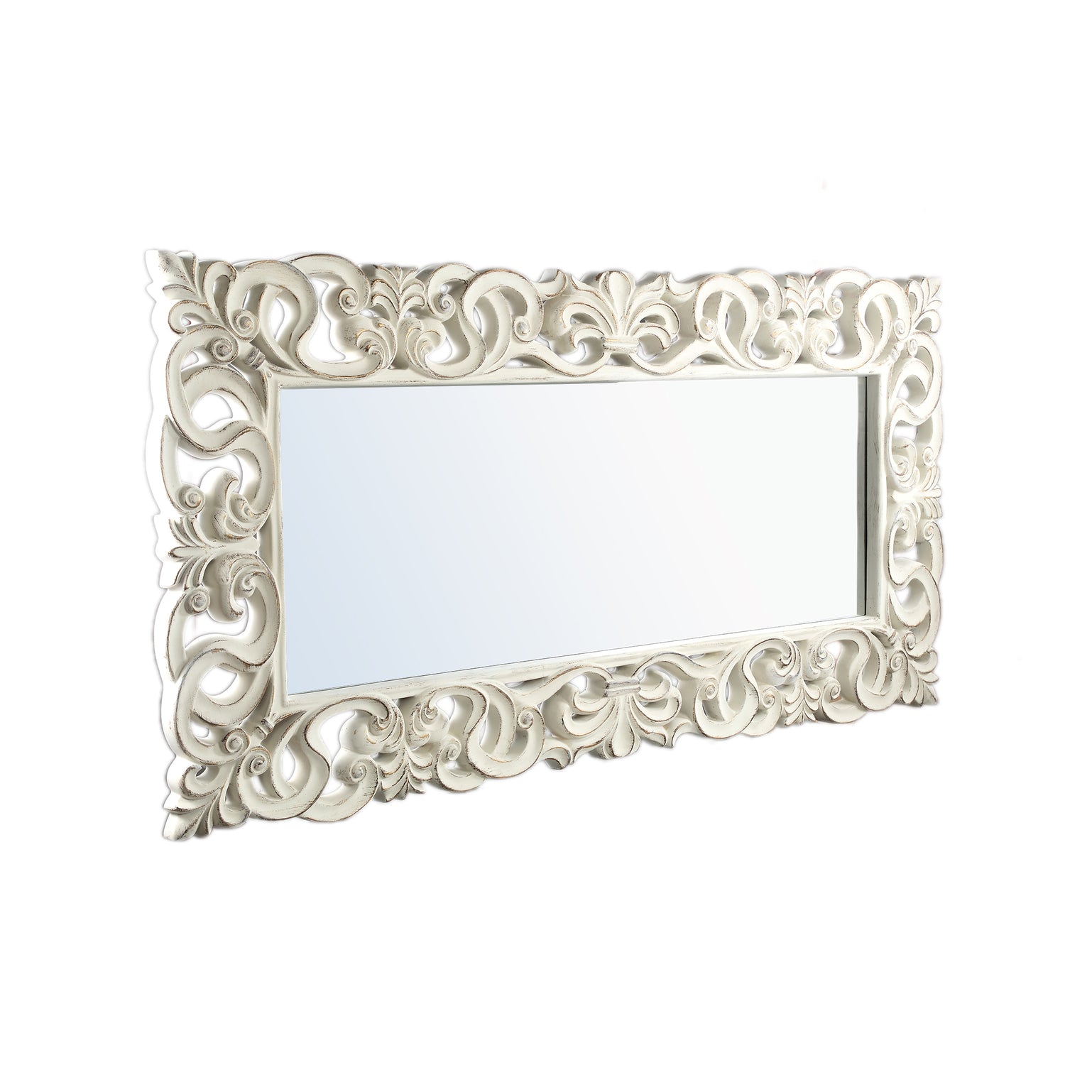 Morrigan White Poly Classical Mirror Rectangle PTMD