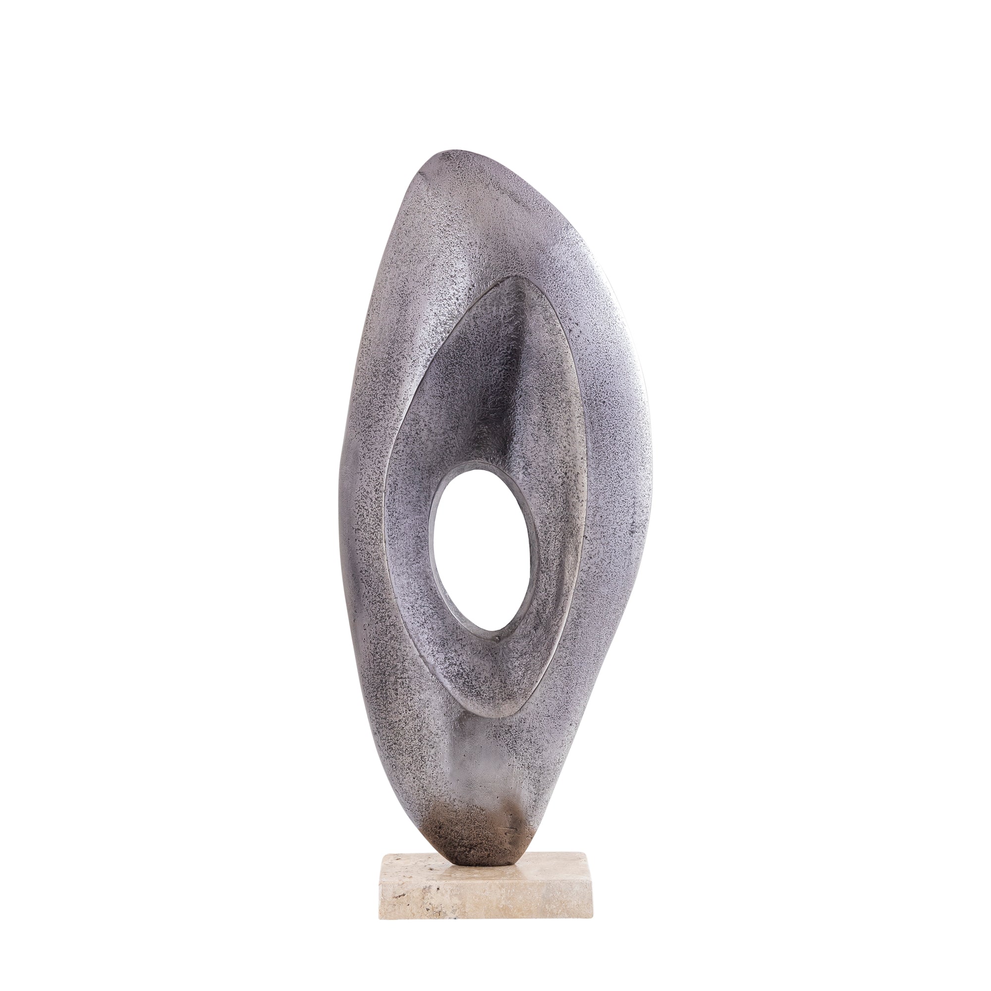 Kellaine Nickel casted alu statue travertine base PTMD