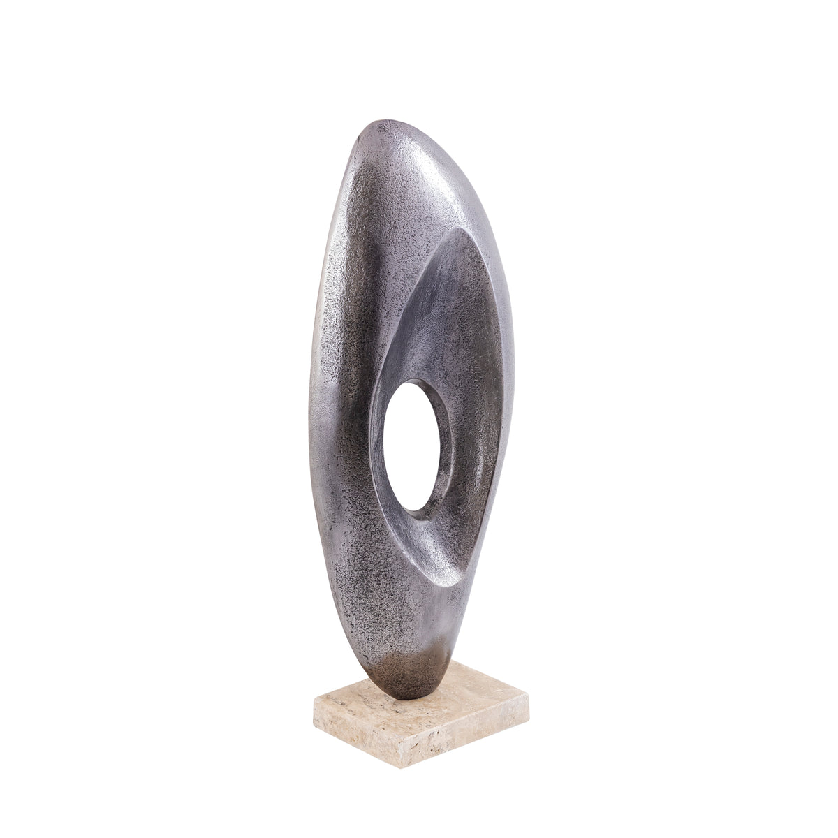 Kellaine Nickel casted alu statue travertine base PTMD