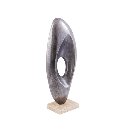 Kellaine Nickel casted alu statue travertine base PTMD