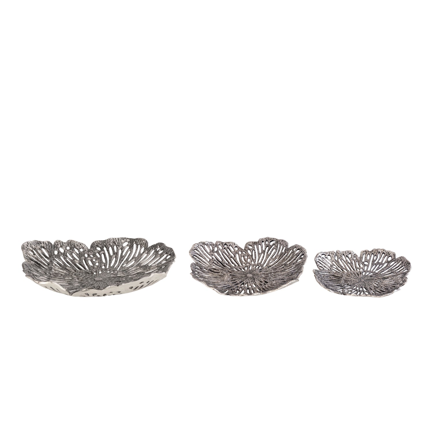 Schaal Ryhann M - 38x37x8 cm - Aluminium - Zilver PTMD