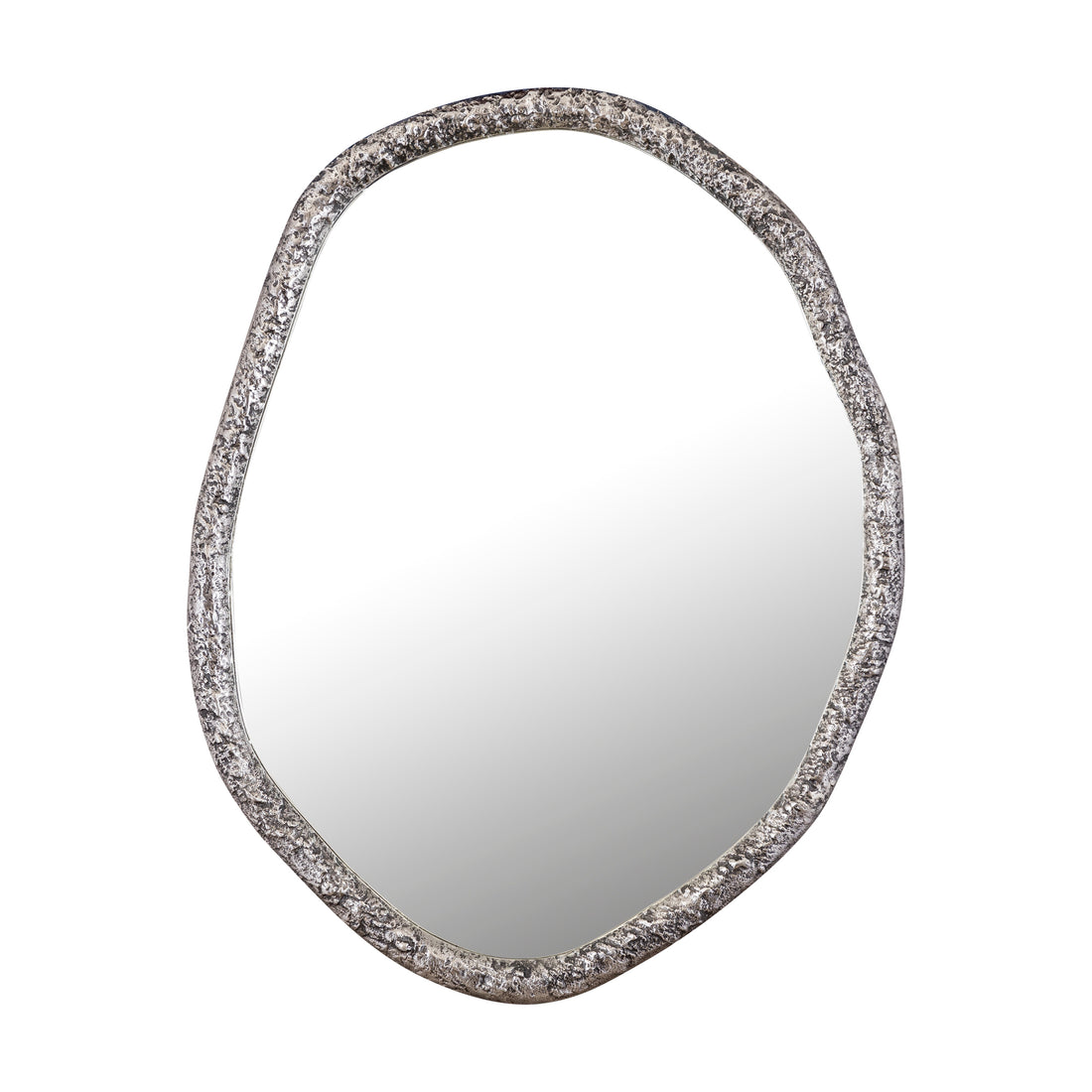 Paislie Nickel Organic Shaped Mirror Round PTMD