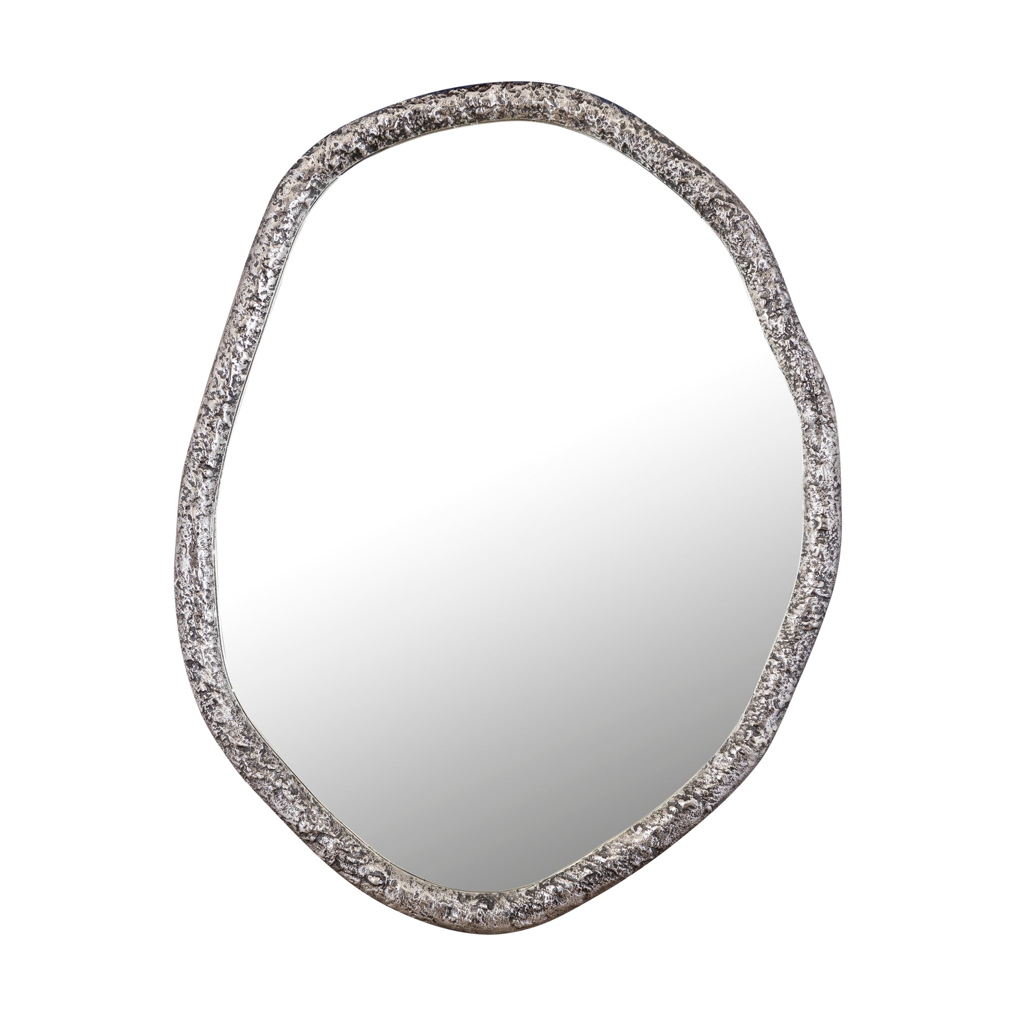 Paislie Nickel Organic Shaped Mirror Round PTMD