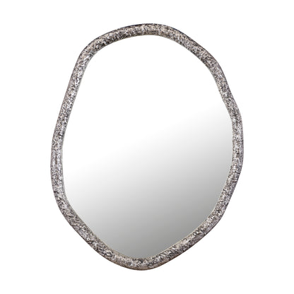 Paislie Nickel Organic Shaped Mirror Round PTMD