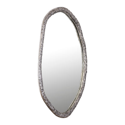 Paislie Nickel Organic Shaped Mirror Round PTMD