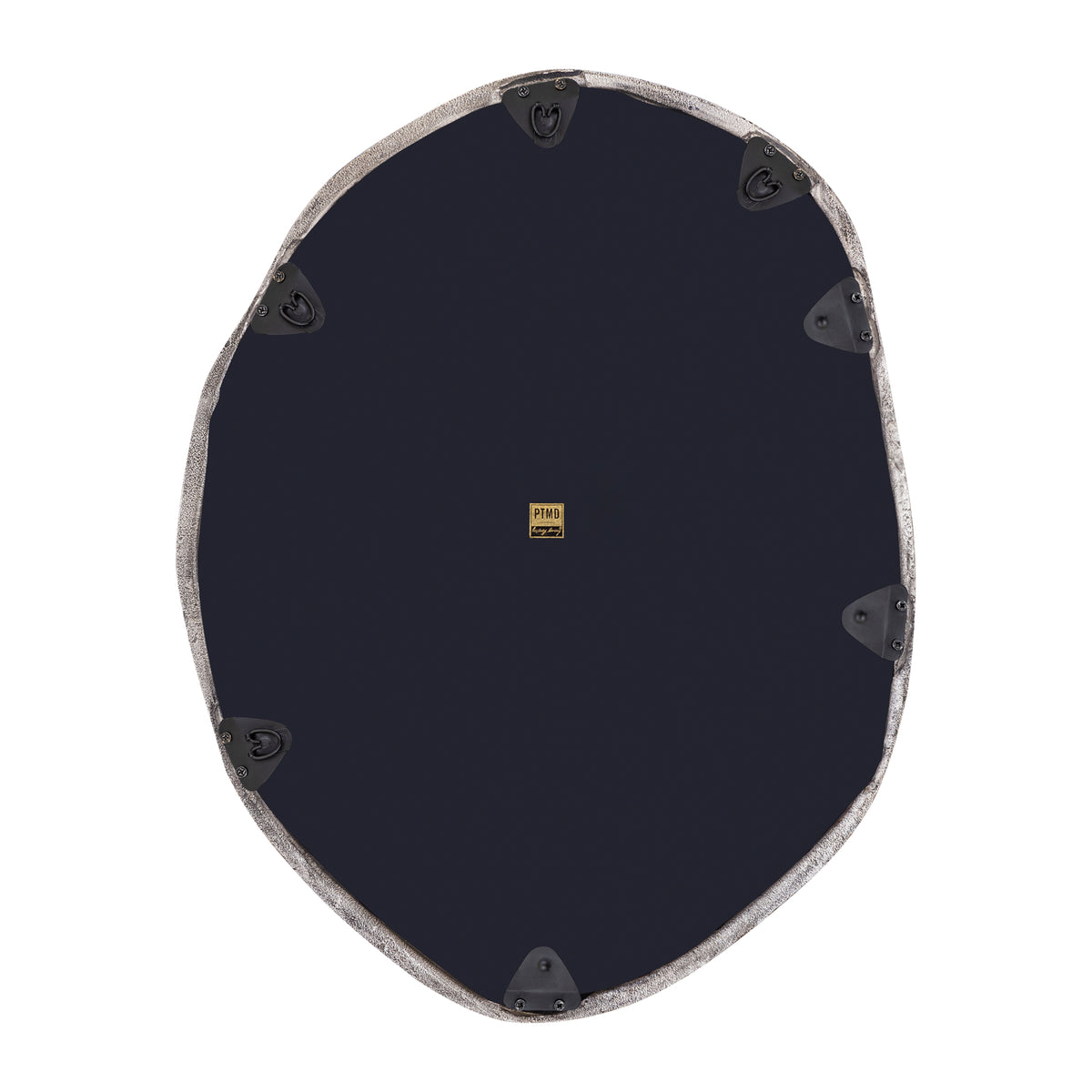 Paislie Nickel Organic Shaped Mirror Round PTMD