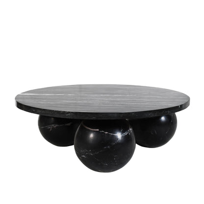 Diro Zwart Marmeren Salontafel Rond met Bolpoten PTMD