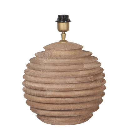 Roven Natural mango wood ribbed table lamp base PTMD
