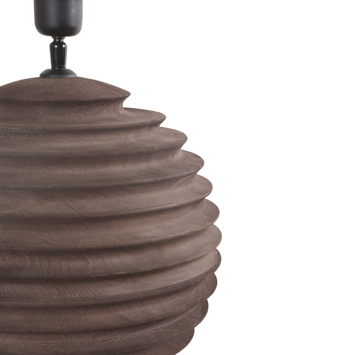 Roven Brown mango wood ribbed table lamp base PTMD