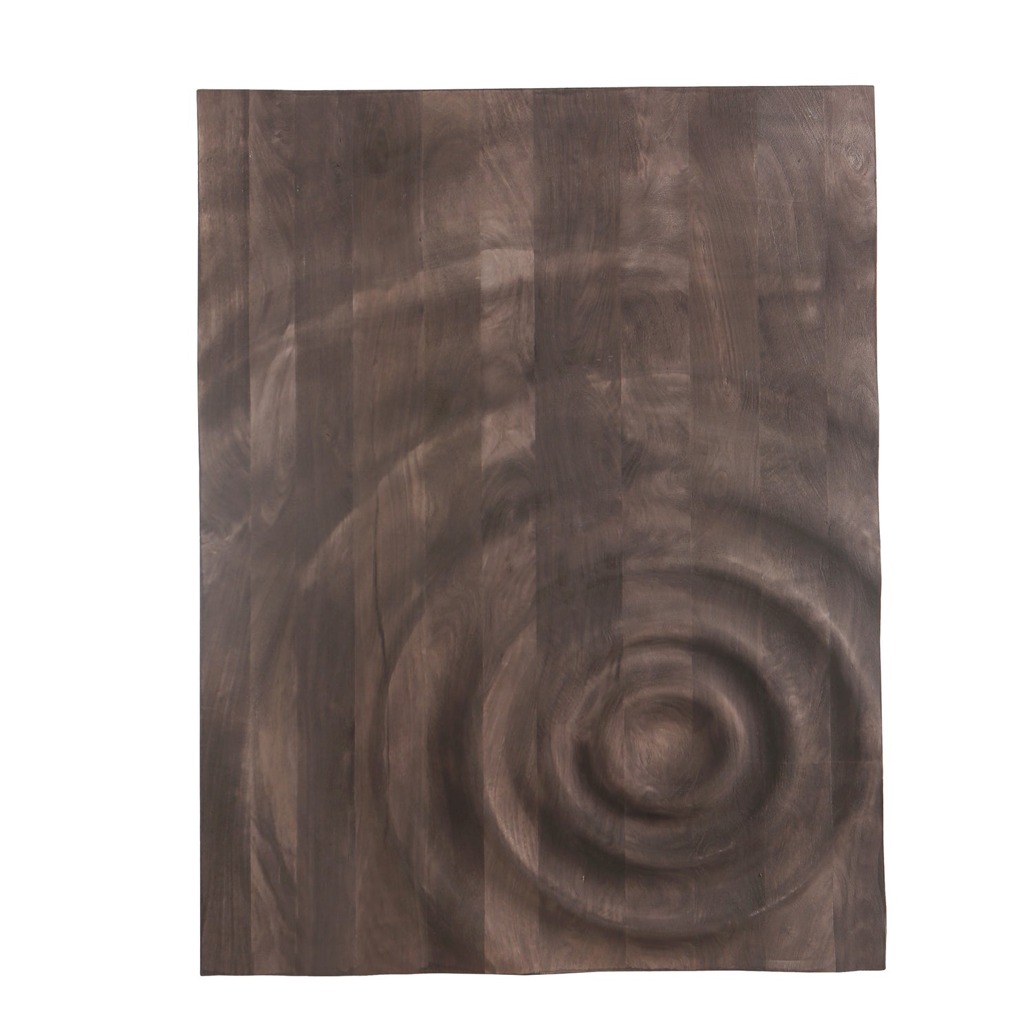Mattin Brown mango wood circle wall panel rect PTMD