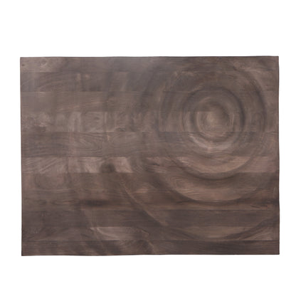 Mattin Brown mango wood circle wall panel rect PTMD