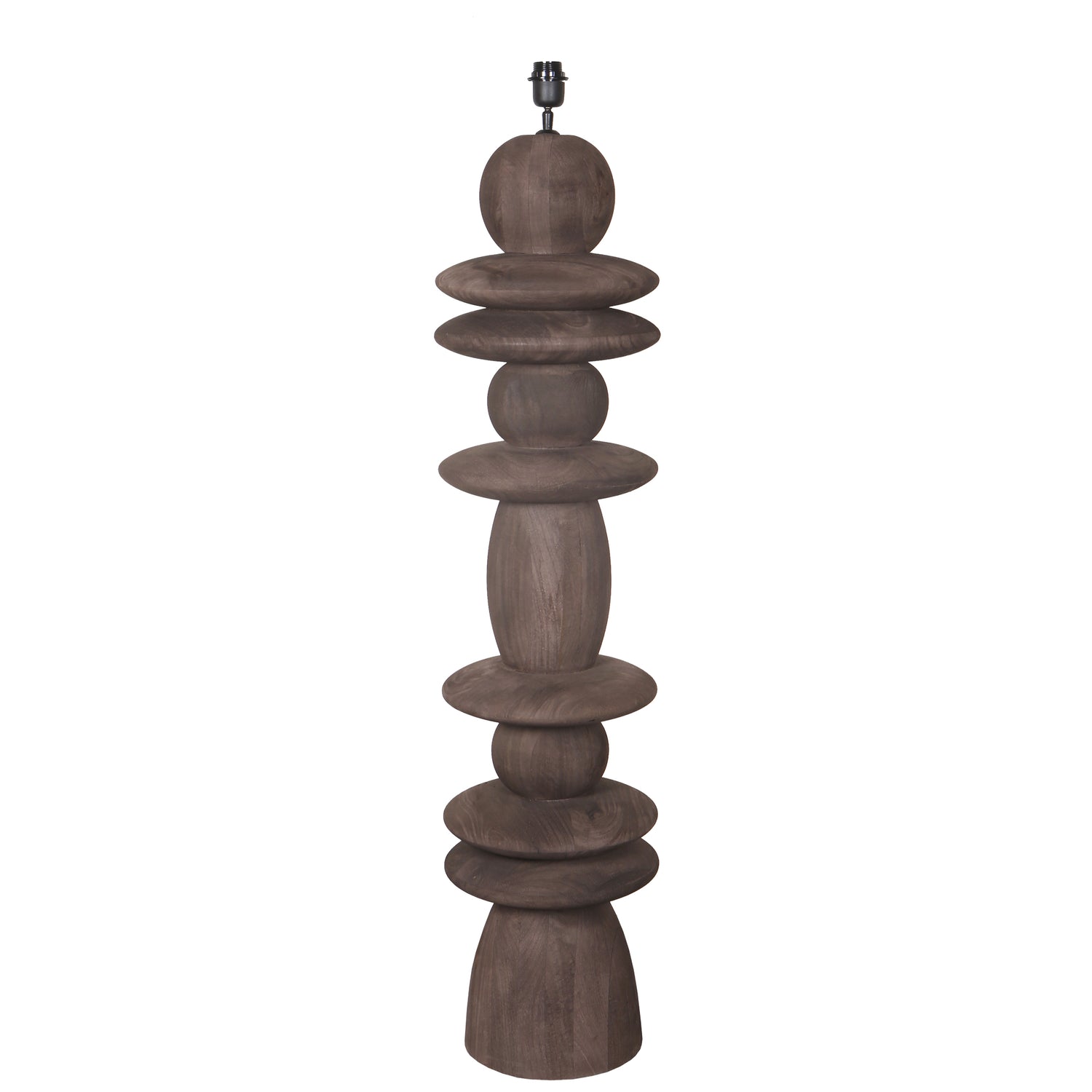 Vloerlamp Callain Bruin Mango hout base rond PTMD