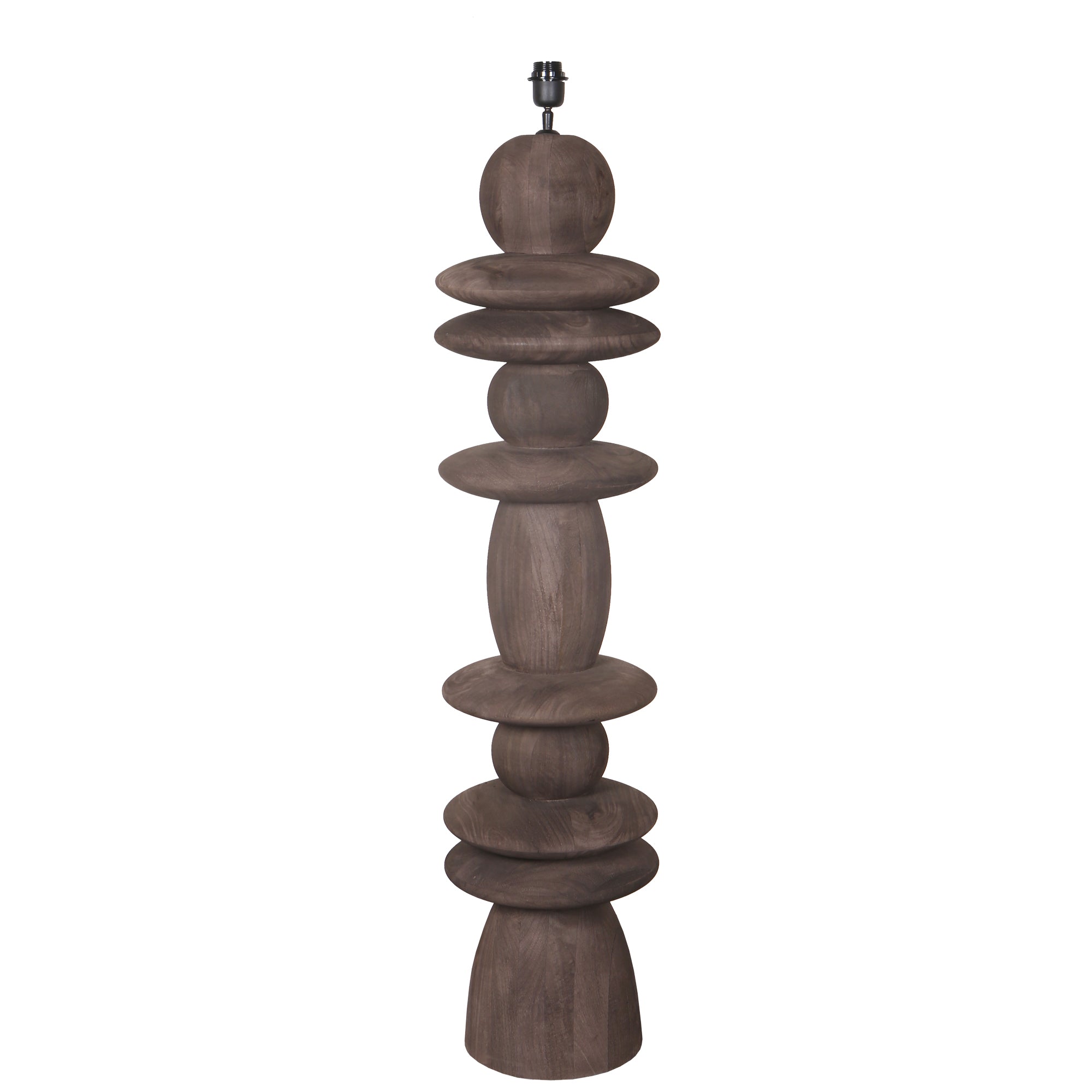 Vloerlamp Callain Bruin Mango hout base rond PTMD