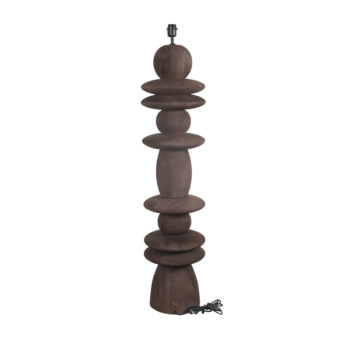 Vloerlamp Callain Bruin Mango hout base rond PTMD
