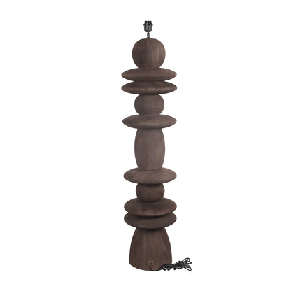 Vloerlamp Callain Bruin Mango hout base rond PTMD