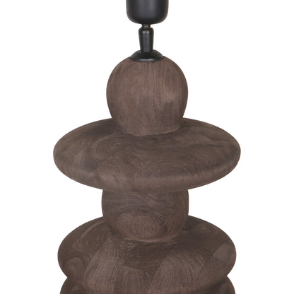 Callain Brown mango wood table lamp base round PTMD