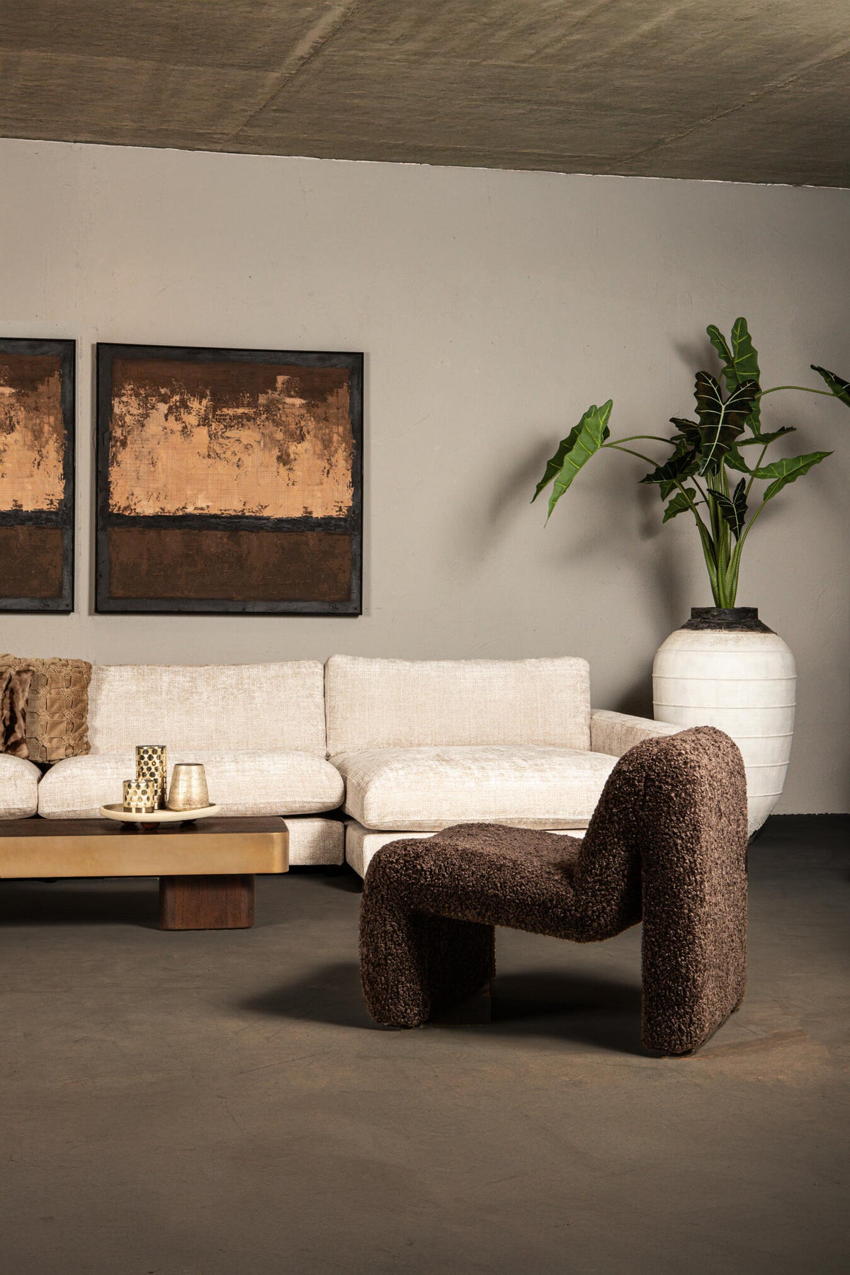Oslo Luxe Fauteuil Teddy Coffee PTMD