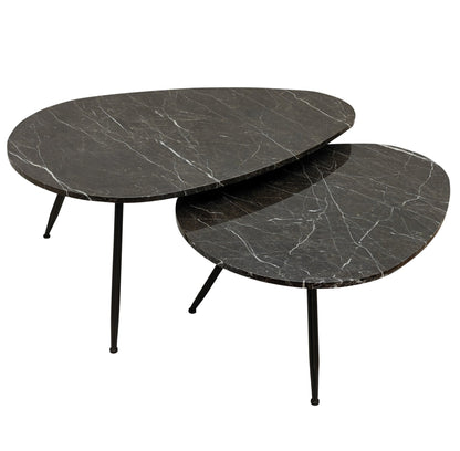 Salontafel Veria Bruin Marmer Set van 2 PTMD