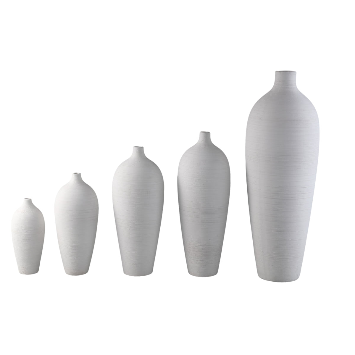 Flesvaas Cavinn Keramiek Wit Ø24cm x H70cm PTMD