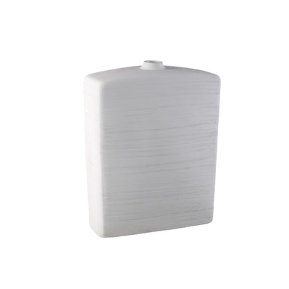 Janettee White rectangle shaped ceramic bottle S PTMD
