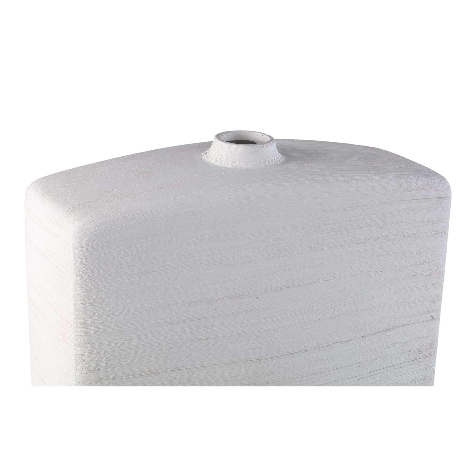 Janettee White rectangle shaped ceramic bottle S PTMD