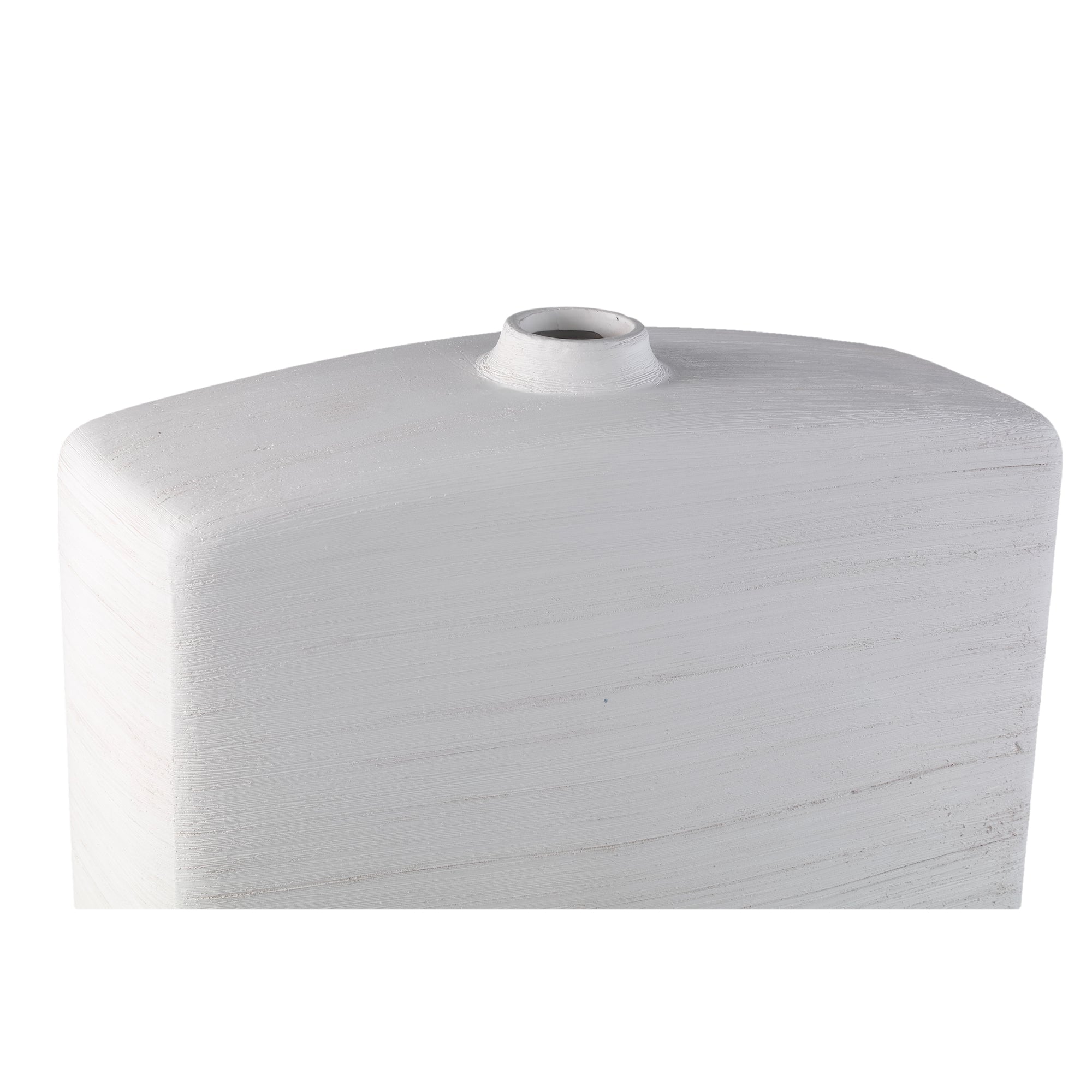 Janettee White rectangle shaped ceramic bottle S PTMD