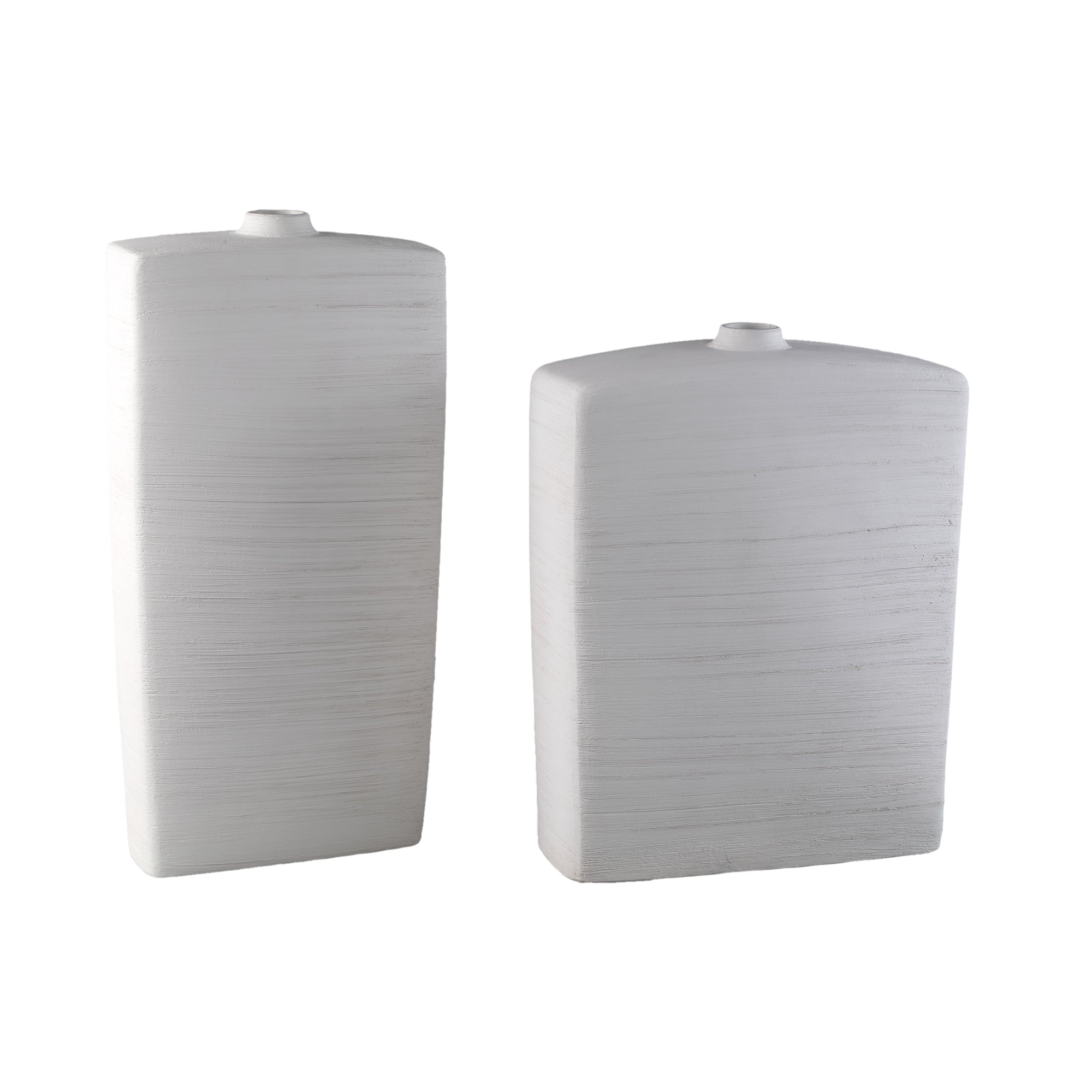 Janettee White rectangle shaped ceramic bottle S PTMD