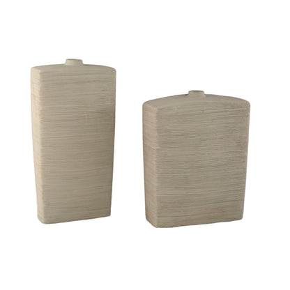 Janettee Beige rectangle shaped ceramic bottle S PTMD