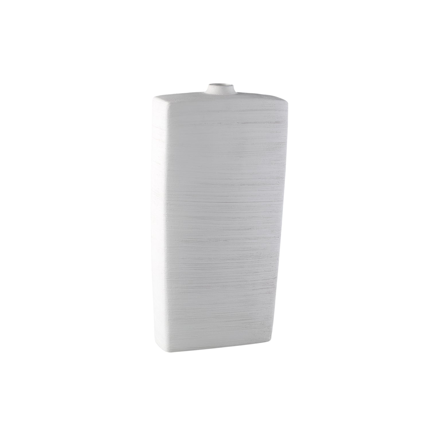 Janettee White rectangle shaped ceramic bottle L PTMD